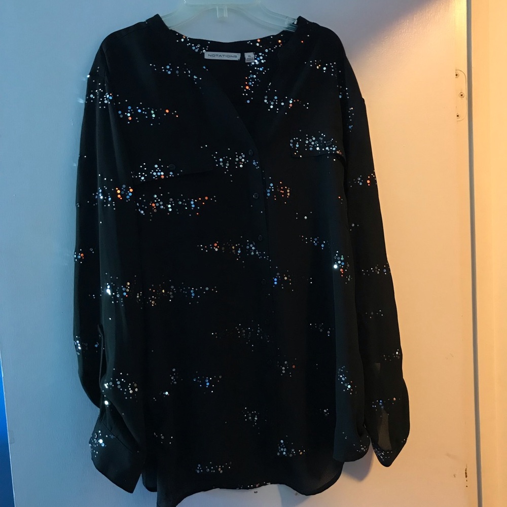 Notations button down blouse